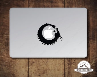 Dragon Circling the Apple Macbook Sticker Mac Decal 13 15