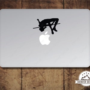Girl High Jumper Mac Decal Jumping the Apple Macbook Sticker Track and Field