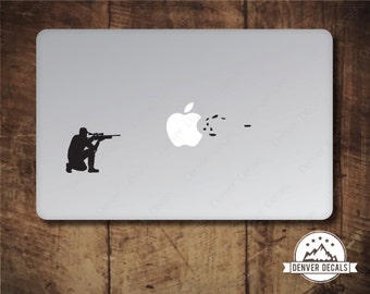 Hunter shooting the Apple Macbook Sticker Mac Decal 13 15, Sportsman, Shooter