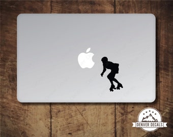 Roller Derby Apple Macbook Sticker Mac Decal 13 15, Roller Skater