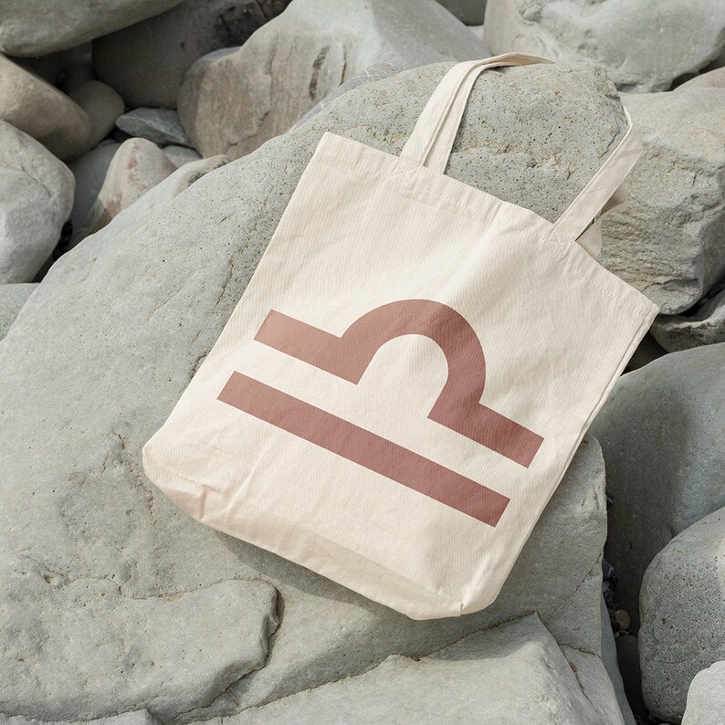 Cotton Tote Bag Tote Shopper Astrology Symbol Market Tote Bag Libra Zodiac Tote Shopping Bag Ethical Tote Bag