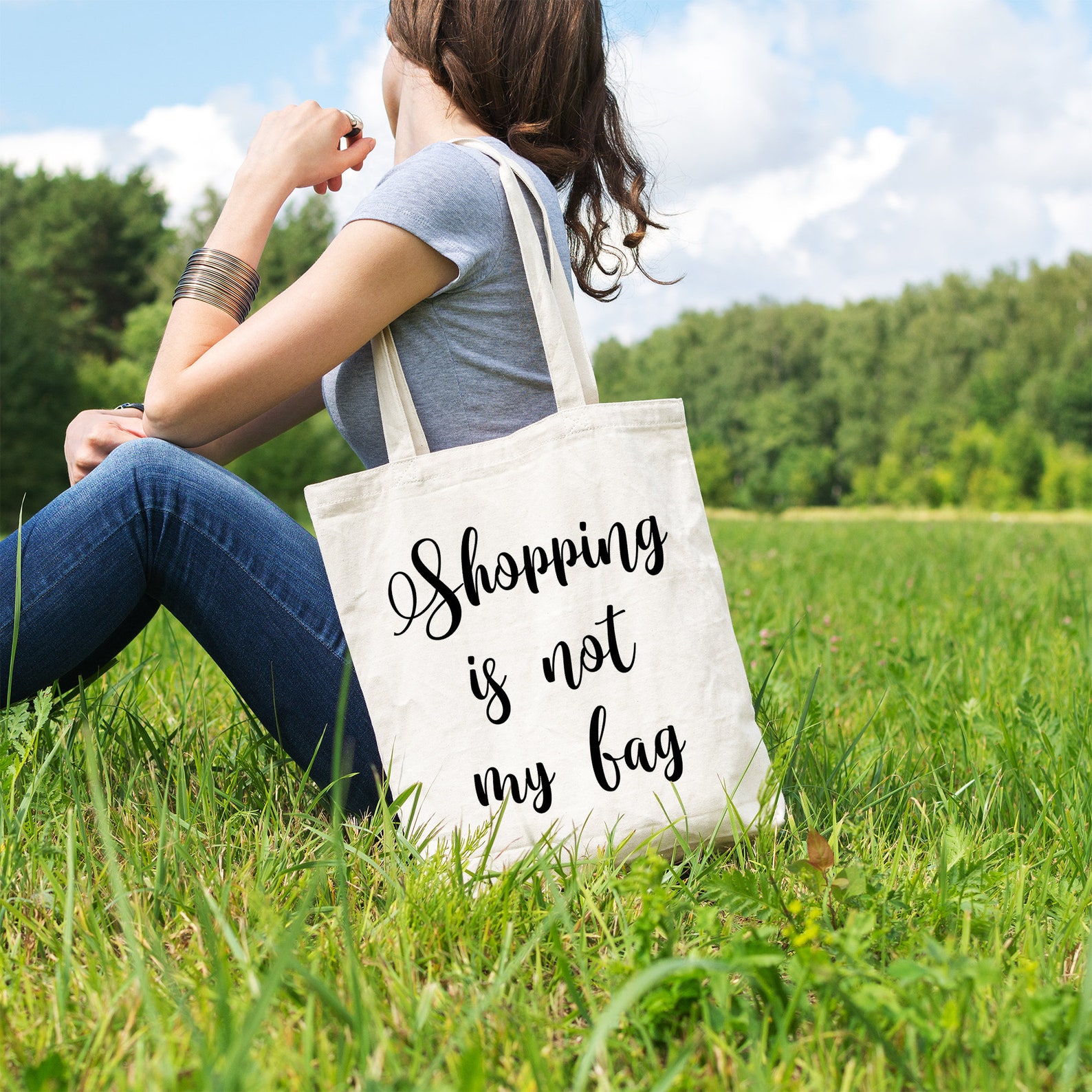 Shopping is not my bag Organic cotton tote bag | Etsy
