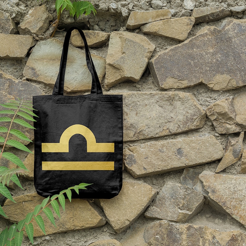 Cotton Tote Bag Tote Shopper Astrology Symbol Market Tote Bag Libra Zodiac Tote Shopping Bag Ethical Tote Bag