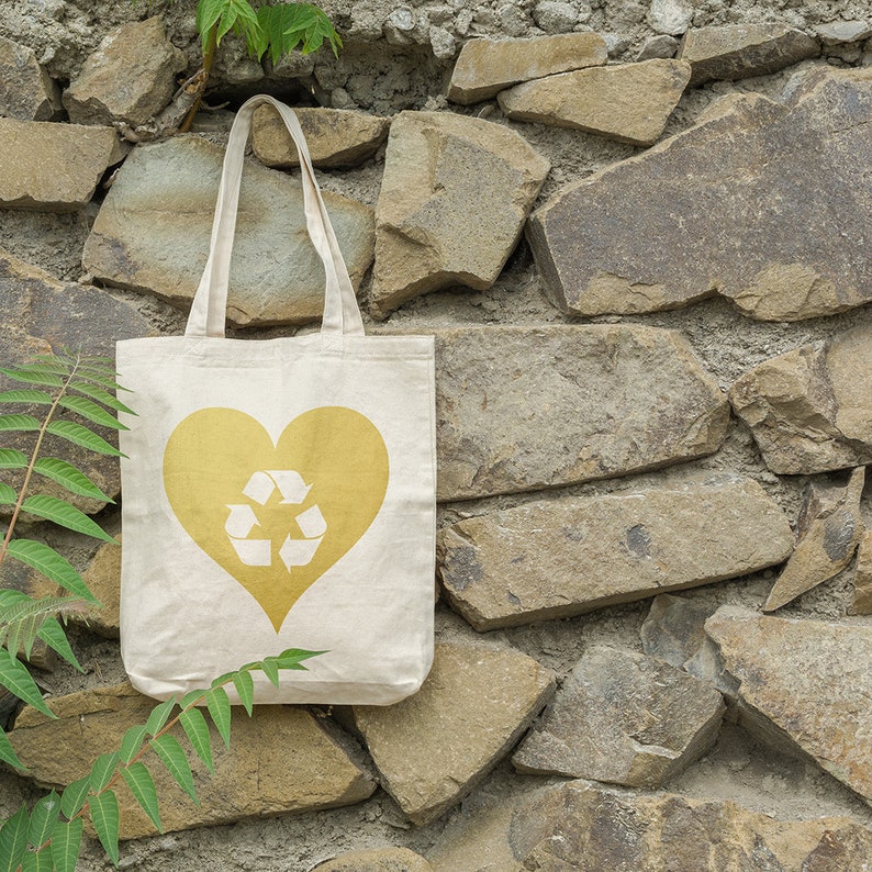 Tote Shopper Canvas Tote Bag Market Tote Bag Shop Bag Cotton Tote Bag Ethical Tote Bag Gift for Her Funny Tote Bag Love Recycling