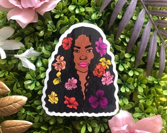 Flower Power sticker, die-cut sticker, easy to peel, original art