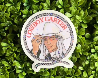 Cowboy Carter sticker, die-cut sticker, easy to peel, original art