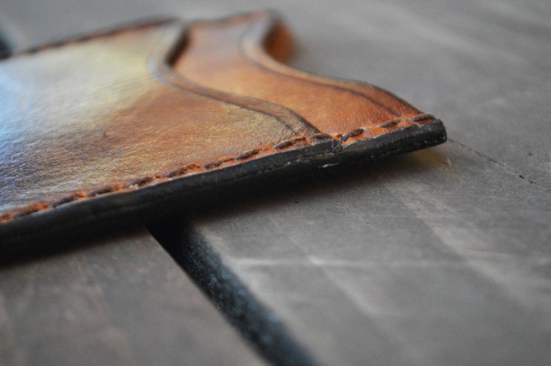 Slim Leather Wallet Credit Card Case Credit Card Sleeve Etsy
