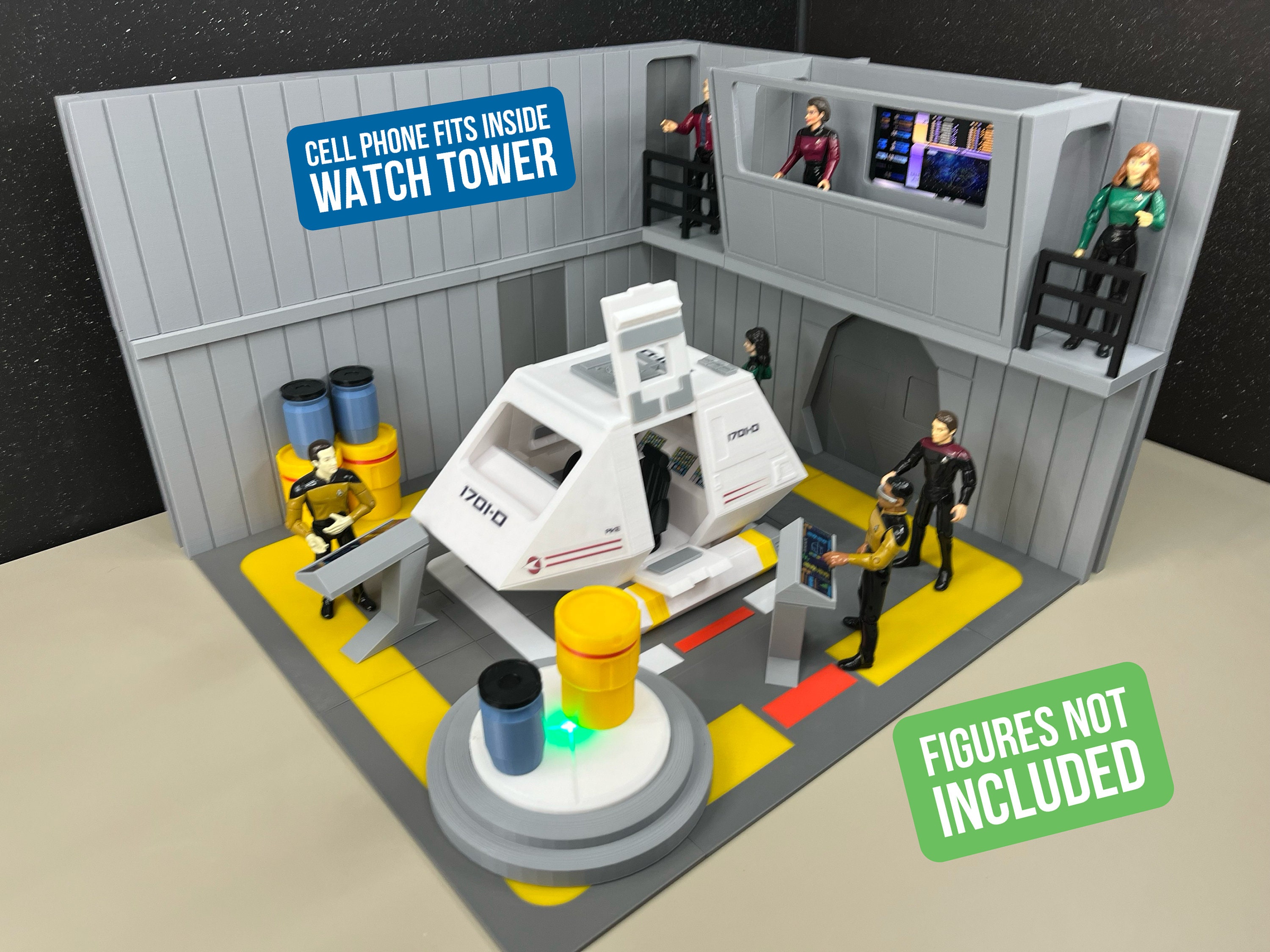 Star Trek TNG Shuttle Bay 3 Playset: Pike Shuttlecraft Model