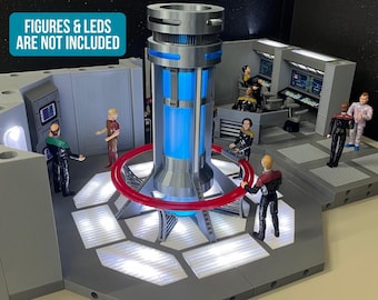 Star Trek Voyager Retro Engineering Playset – Modular, LED-Ready, Warp Core Room, Moving Elevator, Custom Decals, Handmade