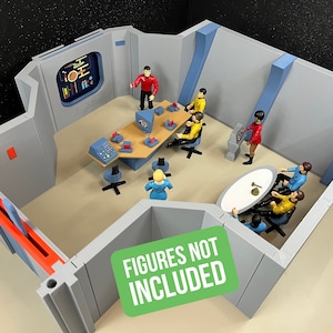 Star Trek TOS Deluxe Star Trek Briefing Room Table Playset Large View screen custom graphics accessories modular design removable doors
