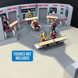 Star Trek TNG Battle Bridge Enterprise D Playset Delux Model Highly Detailed Helms Command Chair Custom modular set Floor panels Monitor