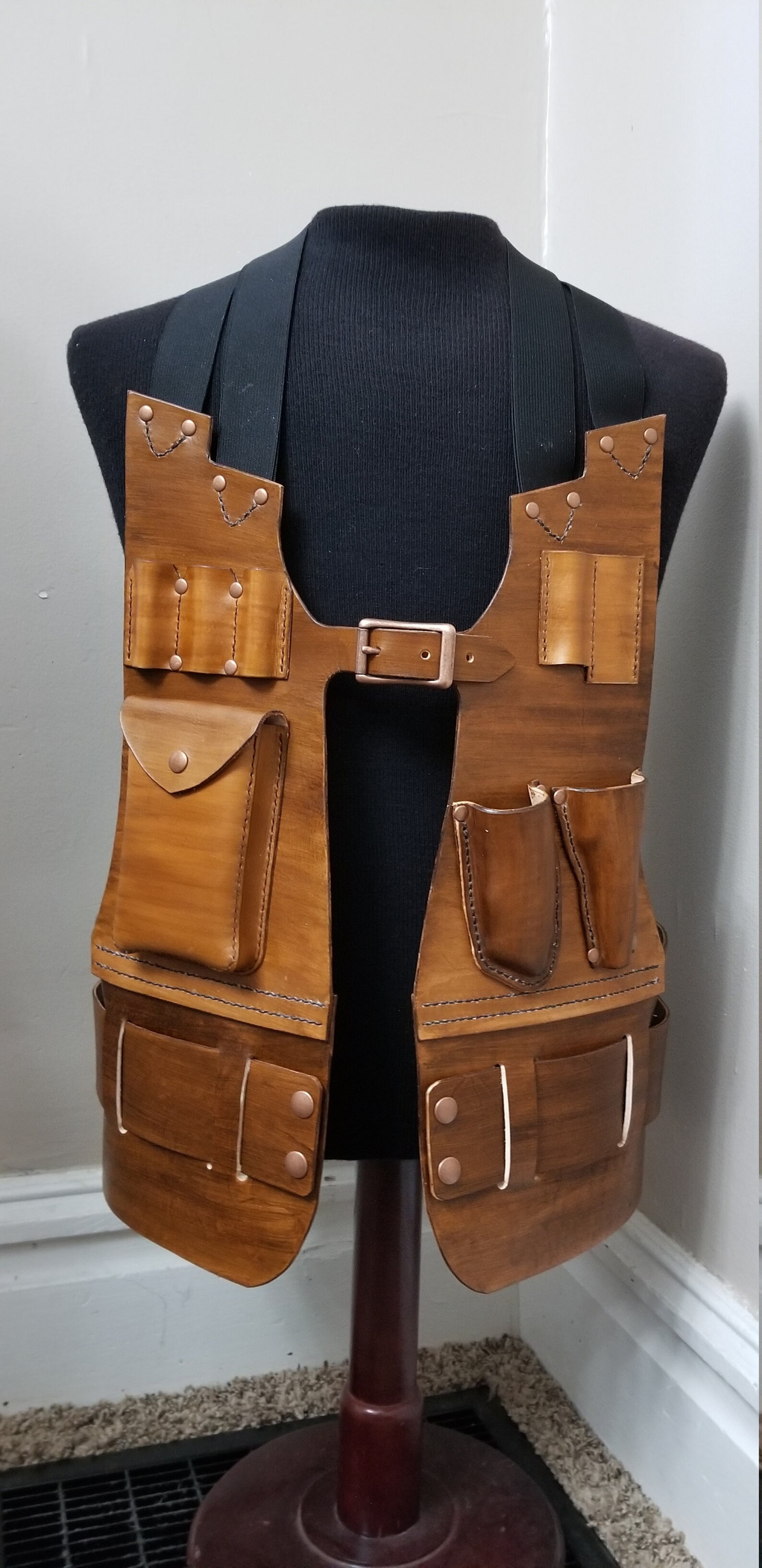 Handmade Leather Tool Vest Leather Tool Belt Etsy