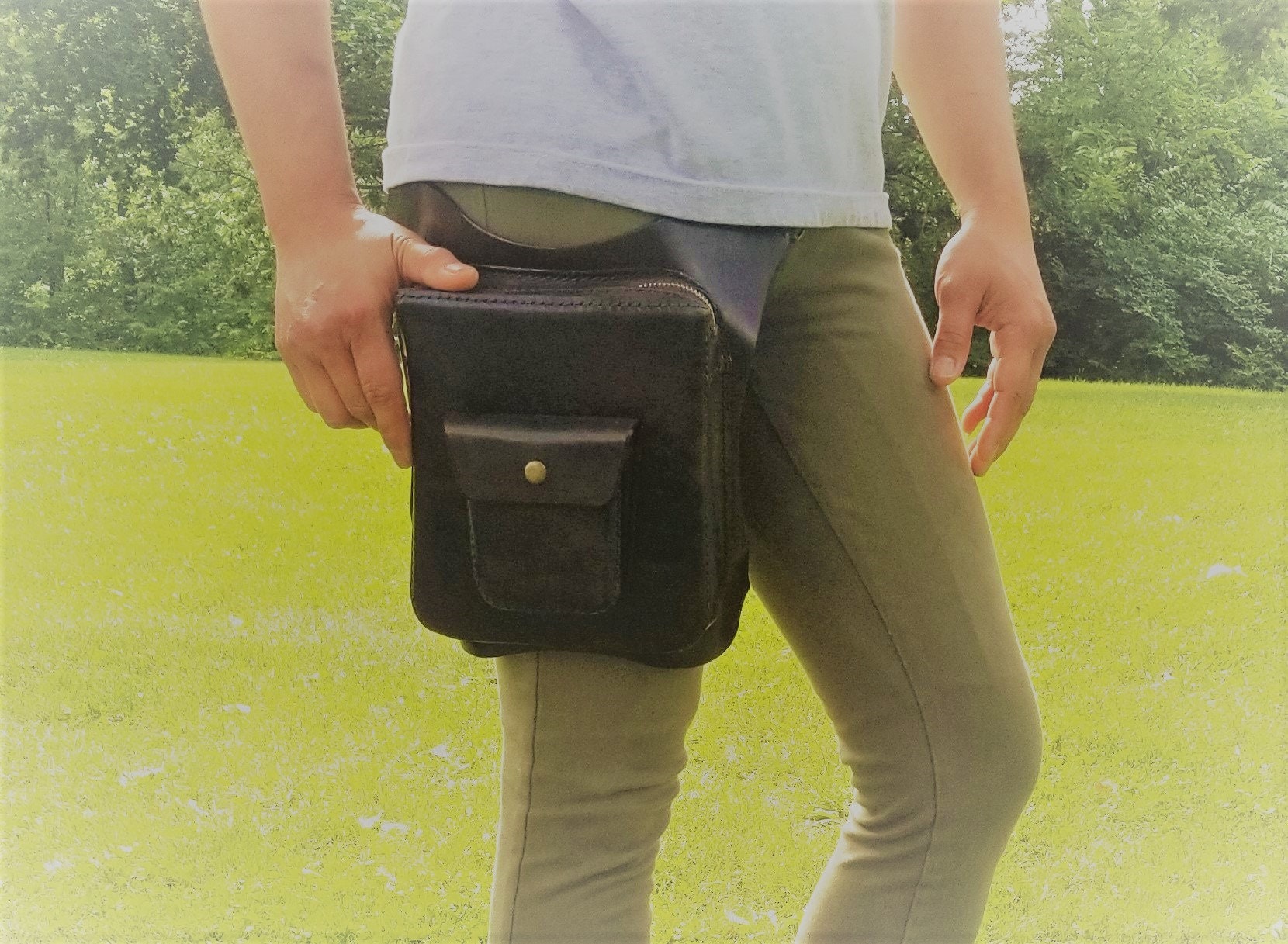 Handmade Leather Hip Bag Leather Bag Hip Holster Waist Bag Etsy