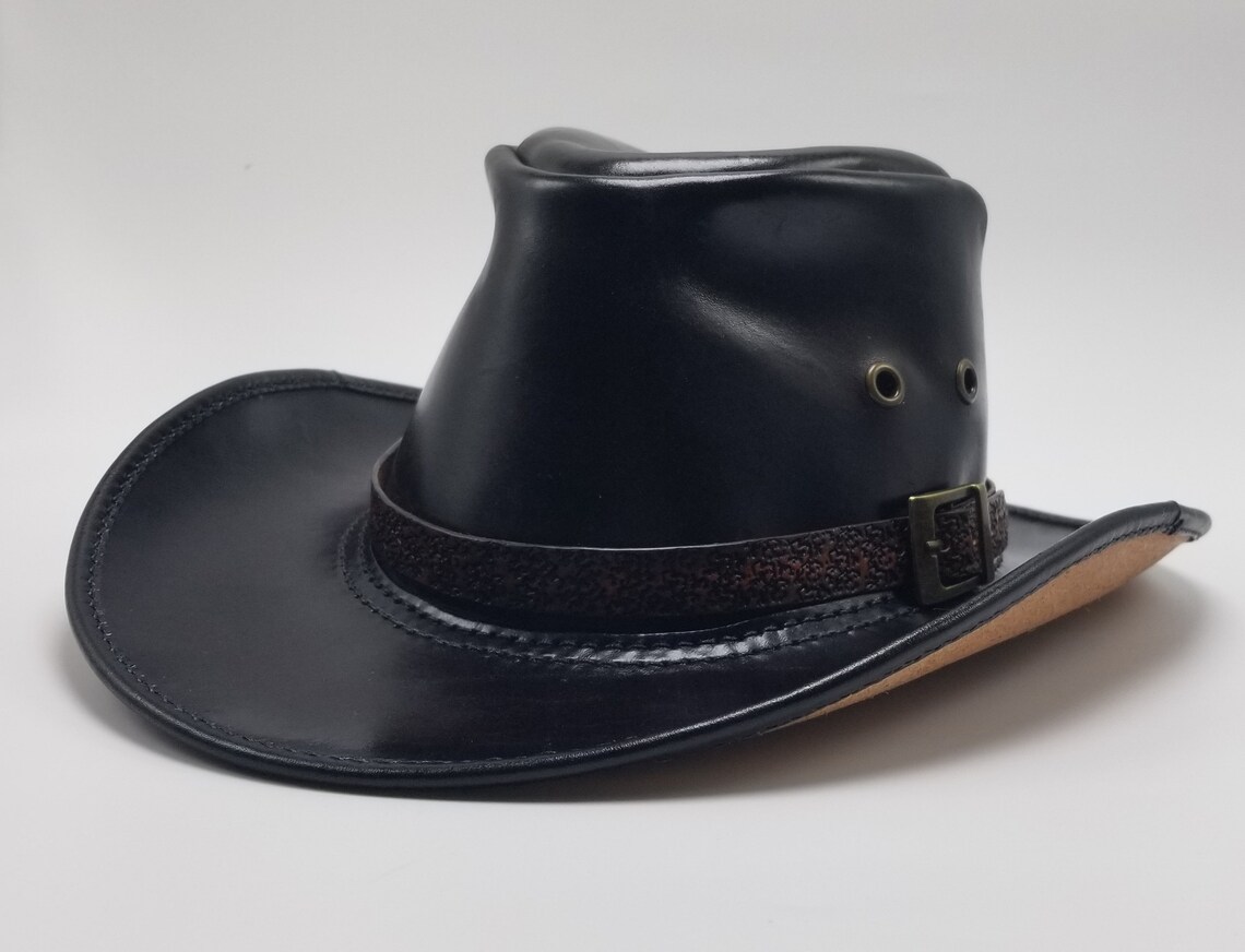 Handmade Leather Aussie Hat Leather Cowboy Hat Personalized Etsy