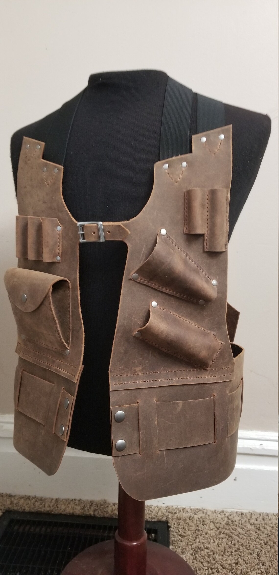 Handmade Leather Tool Vest Leather Tool Belt Etsy