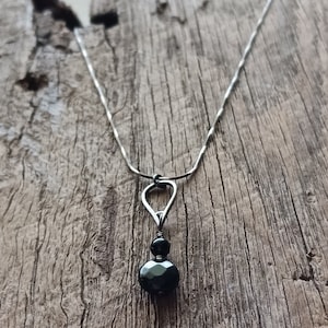 Black Onyx Necklace, Sterling Silver Necklace, Gift for Wife, Girlfriend Birthday Gift, Black Dress Necklace, Valentine Gift, Onyx Gift
