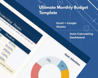Irregular Income Budget Template | Auto-Calculating Excel & Google Sheets (Digital Download)