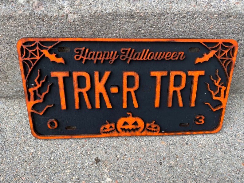 Halloween License Plate Sign Etsy