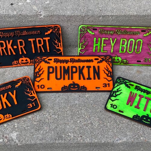 Halloween License Plate Sign Etsy