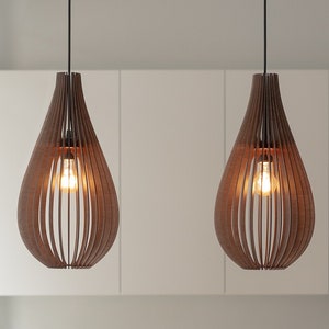 Sophisticated Simplicity: Mid-Century Modern Wooden Pendant Light Fixture Perfect for Every room Let Simplicity Inspire You image 1