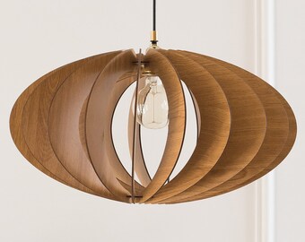 Wood Pendant Light | Mid Century Modern Chandelier | Hanging Lamp | Wood Chandelier Lighting | Modern Light Fixture | Modern Pendant Light