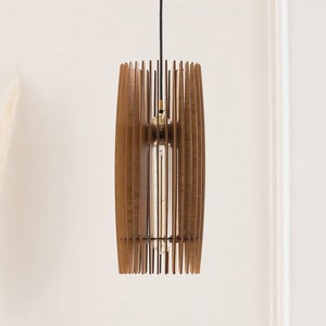Lampe à suspension en bois Dezaart | Luminaire en bois | Plafonnier | Lustre moderne en bois | Éclairage de lustre en bois