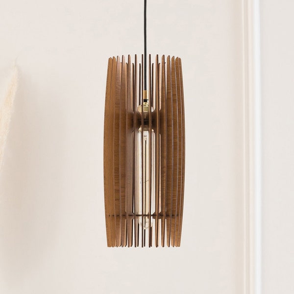 Luz colgante de madera Dezaart / Luminaria de madera / Luminaria de techo / Luz colgante de madera Lámpara de araña moderna / Iluminación de lámpara de araña de madera