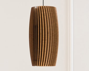 Handmade Wood Pendant Light: Mid-Century Modern Scandinavian Lighting
