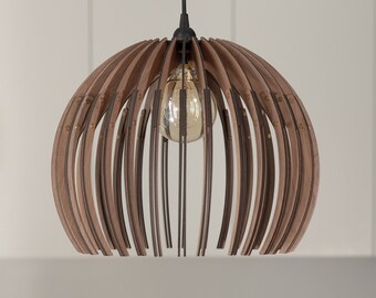 Scandinavian Wood Chandelier: Modern Kitchen Island Pendant Lamp