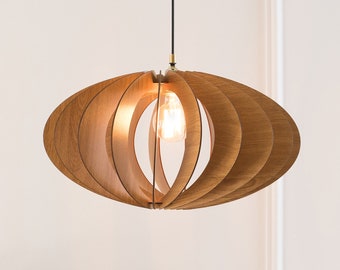 Wood Chandelier, Pendant Light, Wooden Ceiling Lamp, Modern Lighting, Flush Mount Light, Hanging Light, Kitchen Island, Scandinavian Style