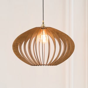 Holz Pendelleuchte, Handgefertigte Holzleuchte, Deckenleuchte, Kronleuchter Beleuchtung, Kücheninsel Licht, Modernes Design, Naturholz