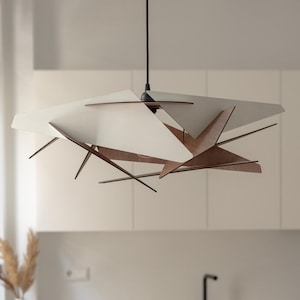 Wooden Pendant Light, Wood Lampshade, Ceiling Fixture, Modern Design, Kitchen Island, Nordic Style, Handmade Light, Natural Oak