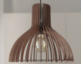 Graceful Simplicity: Contemporary Wooden Pendant Light Fixture with Minimalist and Elegant Design