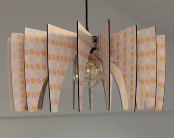 Enchanting Illumination: Personalized Wooden Pendant Light Fixture for a Girl's Kid Room - Adding Magic to Her Space
