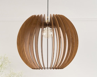 Suspension en bois | Plafonnier | Luminaire en bois | Suspension moderne | Luminaire moderne | Lustre moderne du milieu du siècle