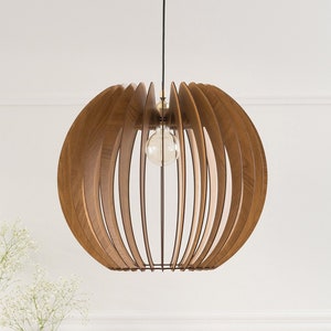 Suspension en bois | Plafonnier | Luminaire en bois | Suspension moderne | Luminaire moderne | Lustre moderne du milieu du siècle