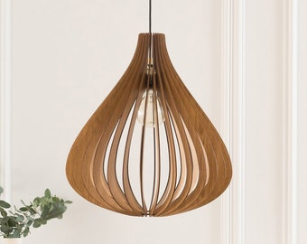 Wooden Chandelier, Pendant Light, Wood Ceiling Lamp, Lighting