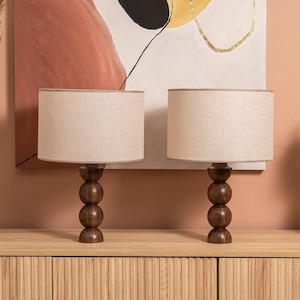 Tablelamp, Wood Desk Lamp, Table Light, Bedside Lamp, Bedroom Light, Modern Design, Handcrafted Wooden Base, Unique Style