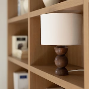 Wooden Bedside Lamp, Table Light, Desk Lamp, Bedroom Light, Wood Lamp, Modern Design, Handcrafted Base, Unique Style