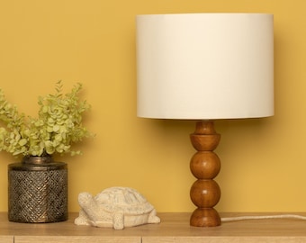 Table Lamp AVACAS| Wood Table Lamp | Bedside Lamp | Wooden Lamp | Walnut Wood Base Lamp | Decorative Lamp | Wood Lamp | Wood Lampshade