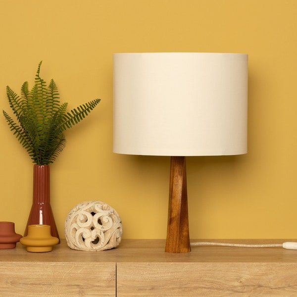 Table Lamp DISTORTION | Wood Table Lamp | Bedside Lamp | Wooden Lamp | Wood Base Lamp | Decorative Lamp | Wood Lamp | Wood Lampshade