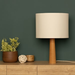 Wooden Tablelamp, Desk Light, Bedside Lamp, Bedroom Light, Table Lamp, Modern Design, Handcrafted Base, Unique Style