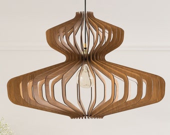 Wood Pendant Light | Wood Lamp | Chandelier Lighting | Ceiling Light |  | Dezaart Wood Chandelier | Wooden Pendant Light