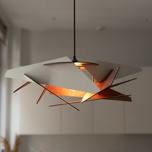 Handgemaakte houten hanglamp Verlicht uw ruimte met warmte en stijl Creëer een gezellige sfeer met onze handgemaakte lampen afbeelding 3