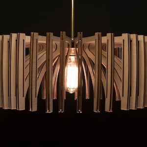 Wood Ceiling Lamp, Pendant Light, Wooden Fixture, Modern Design, Kitchen Island, Scandinavian Style, Hanging Lamp, Natural Oak