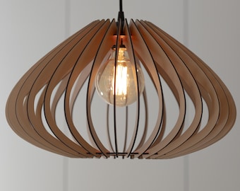 Lámpara colgante de madera moderna - Elegancia sin esfuerzo para espacios contemporáneos - Simplicidad elegante