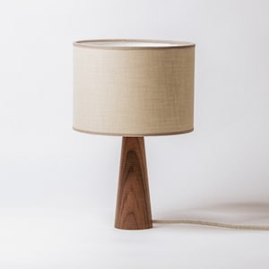 Table Lamp VECTOR | Wood Table Lamp | Bedside Lamp | Wooden Lamp Walnut Wood Base Lamp | Decorative Lamp| Minimal Wood Lamp| Wood Lampshade