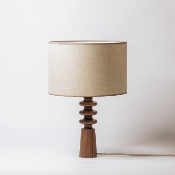 Wood Table Lamp FRUSTUM CONE| Mid Century Modern Table Light | Bedside Lamp | Desk Light | Desk Lamp | Wood Base Lamp | Wood Lamp