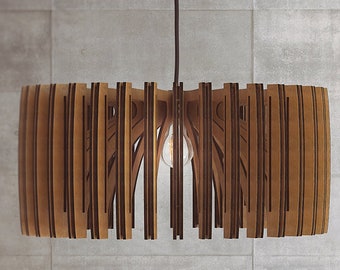 Wood Pendant Light | Mid Century Modern | Handmade Lamp | Ceiling Lamp | Chandelier Lighting | Industrial Lamp | Wood Lampshade | Lamp Shade