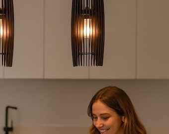 Wood Pendant Light: Scandinavian Modern Hanging Lamp